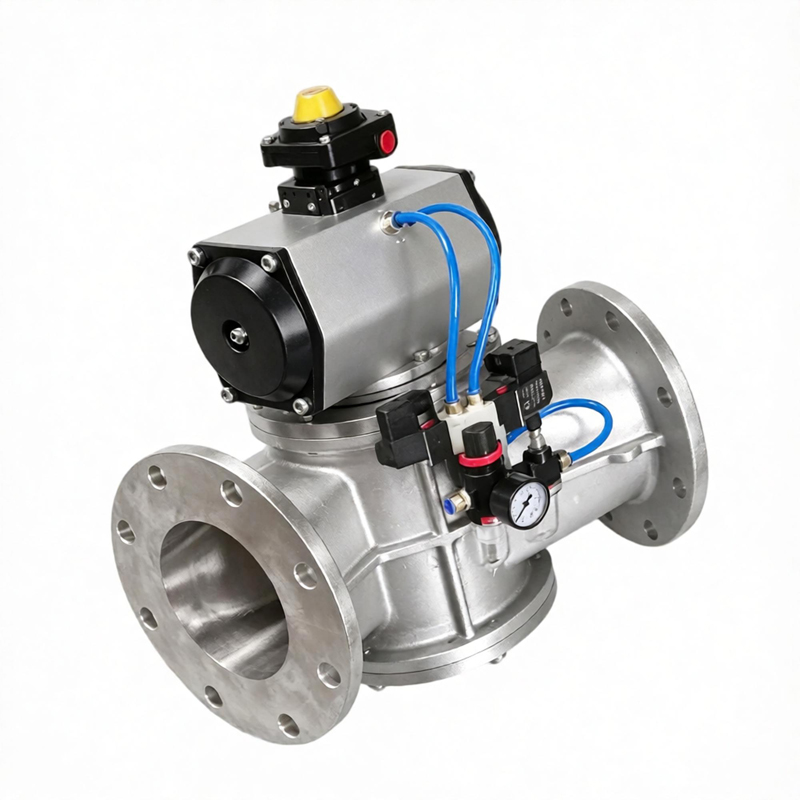 Stainless steel pneumatic conveying diverter valve for food systems
